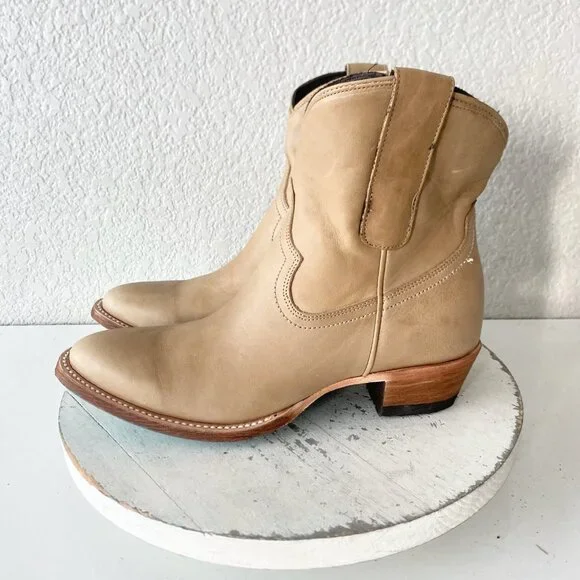 Lane PLAIN JANE Womens Cowboy Booties 7.5 Butterscotch Western Short Ankle Boot - Picture 4 of 11